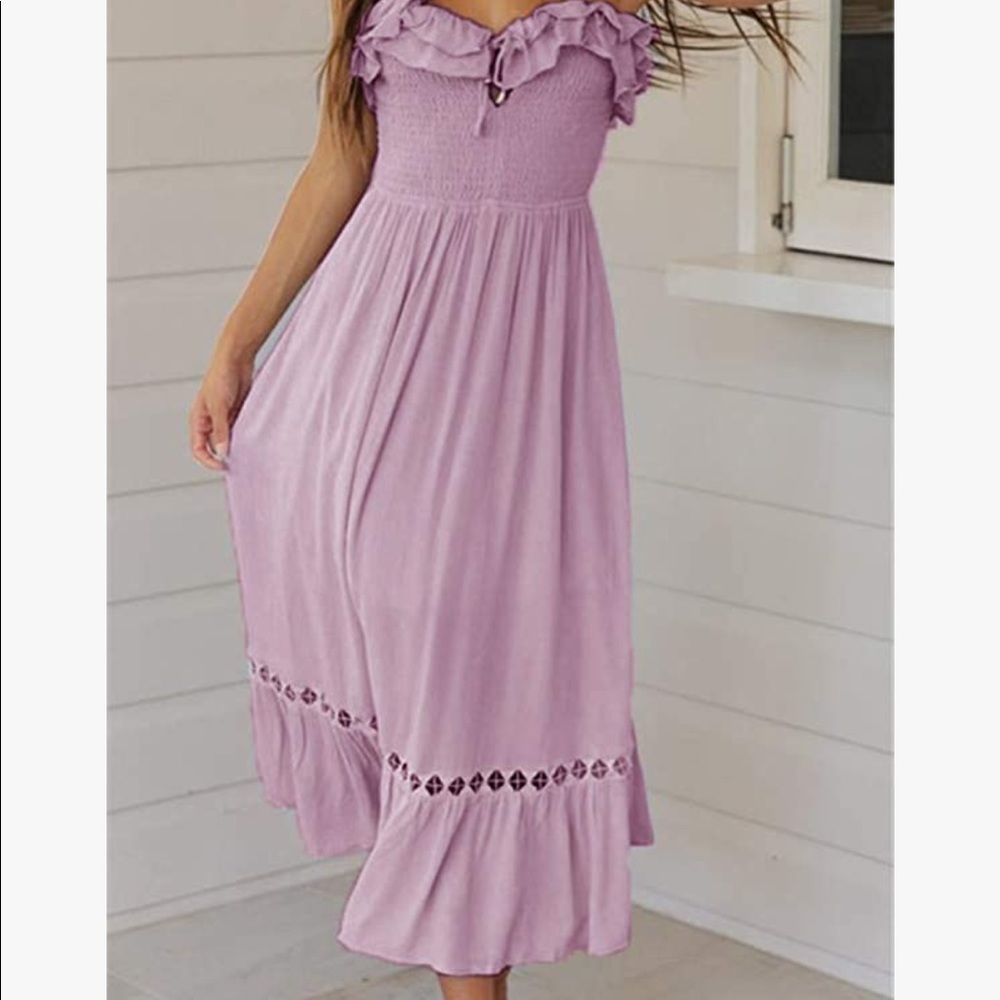 Lilac strapless summer dress